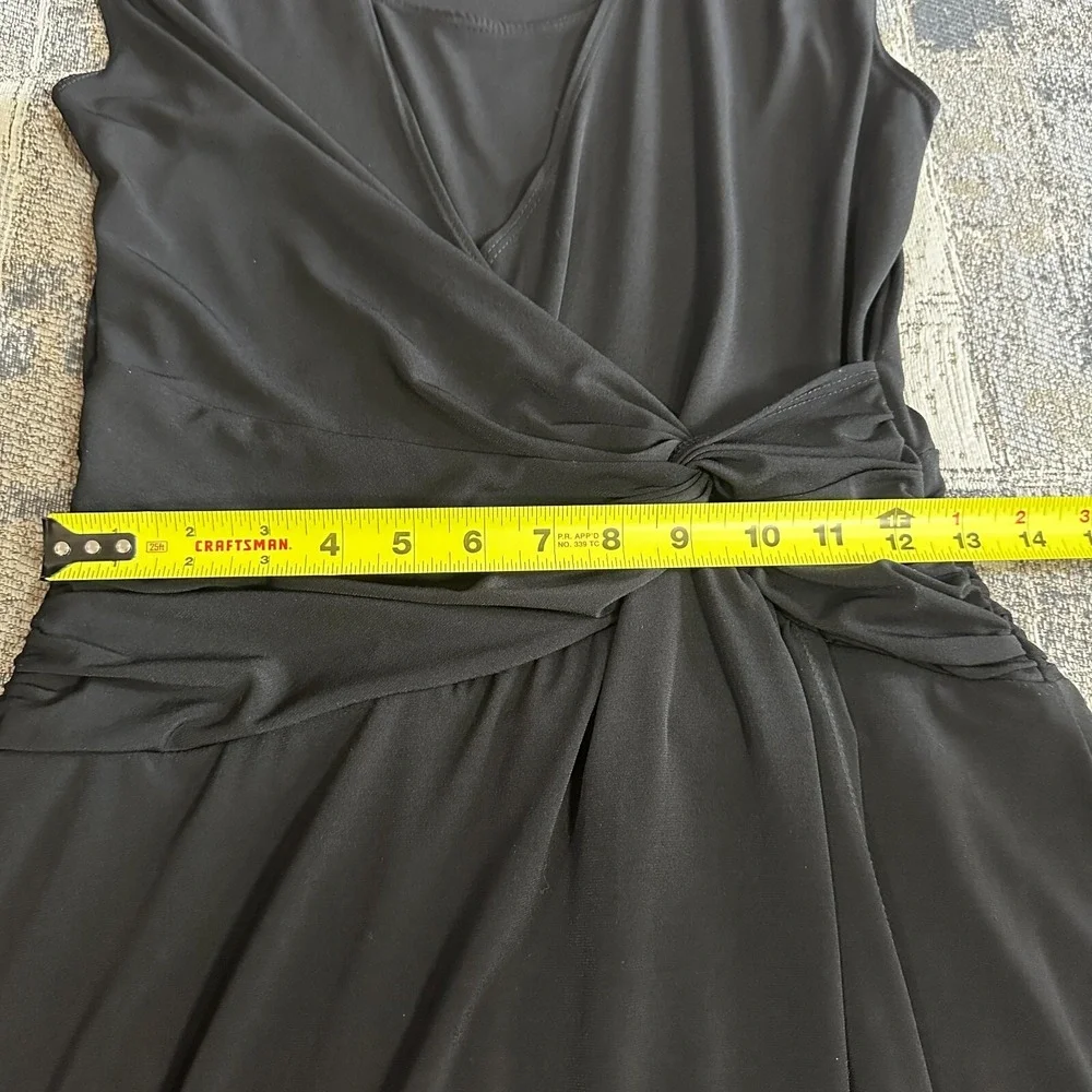 Coldwater Creek Womens Dress 10 Black Pull Over Sleeveless Front Twist made USA‎